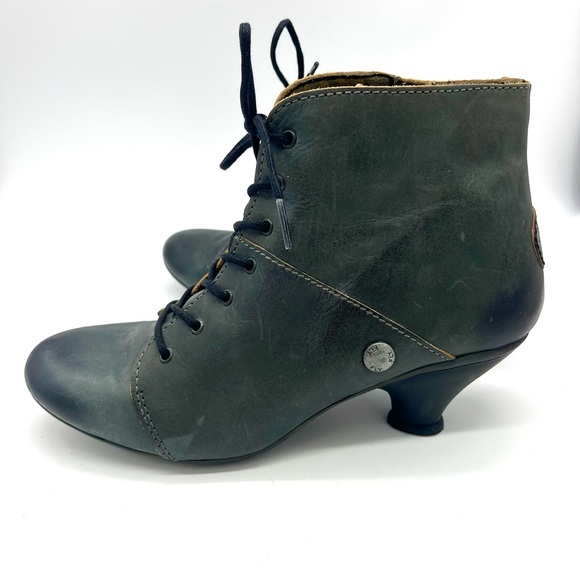 Fly London Dark Green Witchy Lace-Up Ankle Boots w Cone Heel Eu 39 (US 8-8.5) - Picture 6 of 10